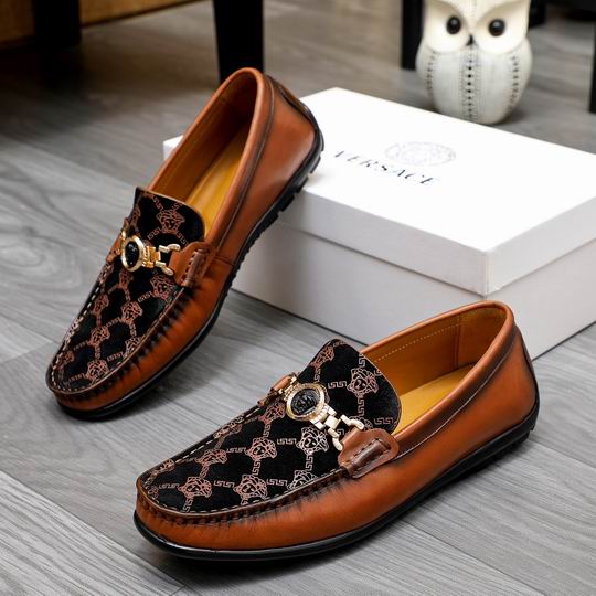 Versace Medusa Head Monogram Loafers In 2 Colors
