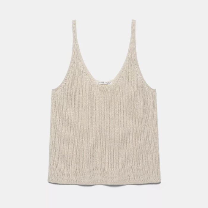 Purl knit strappy top