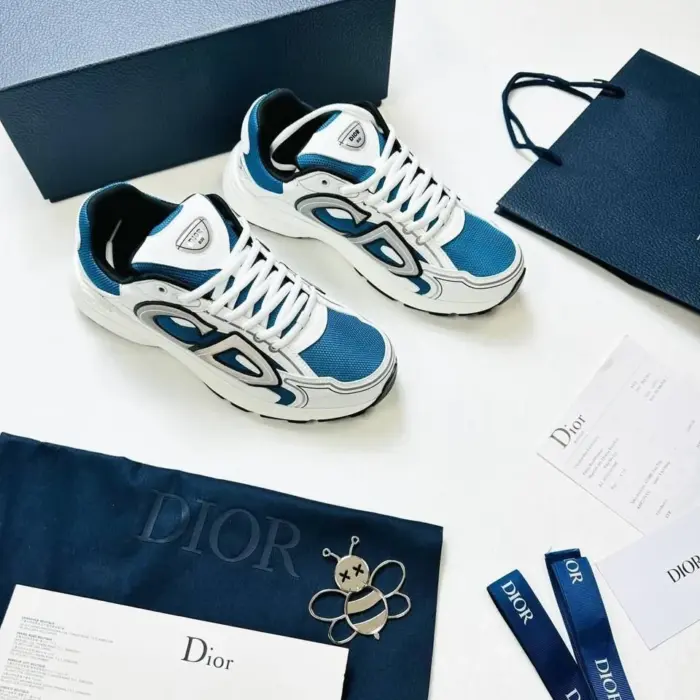 Christian Dior Blue Mesh & White Trainers