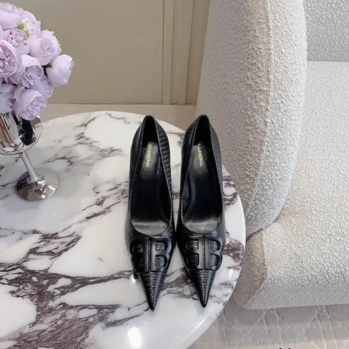 Balenciaga Pointed Toe Leather Pump Heels