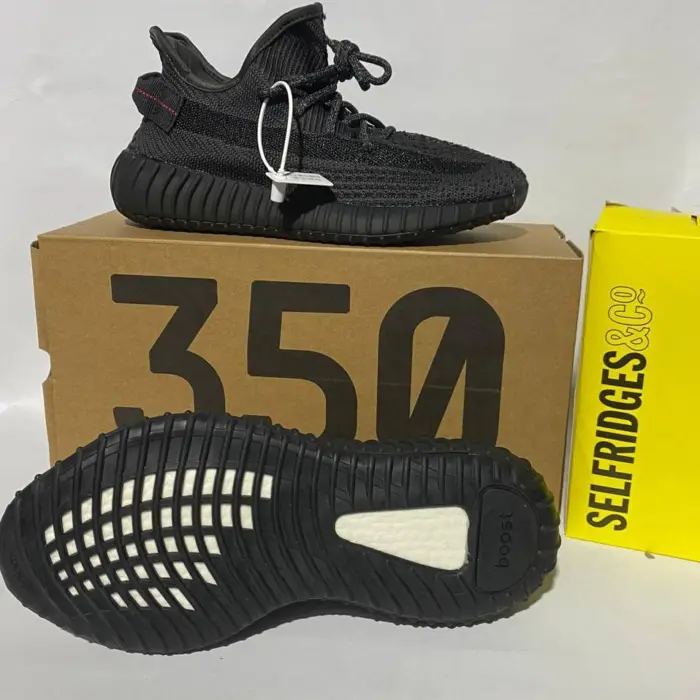 Adidas Yeezy Boost 350 V2 Sneakers In Static Black Colorway