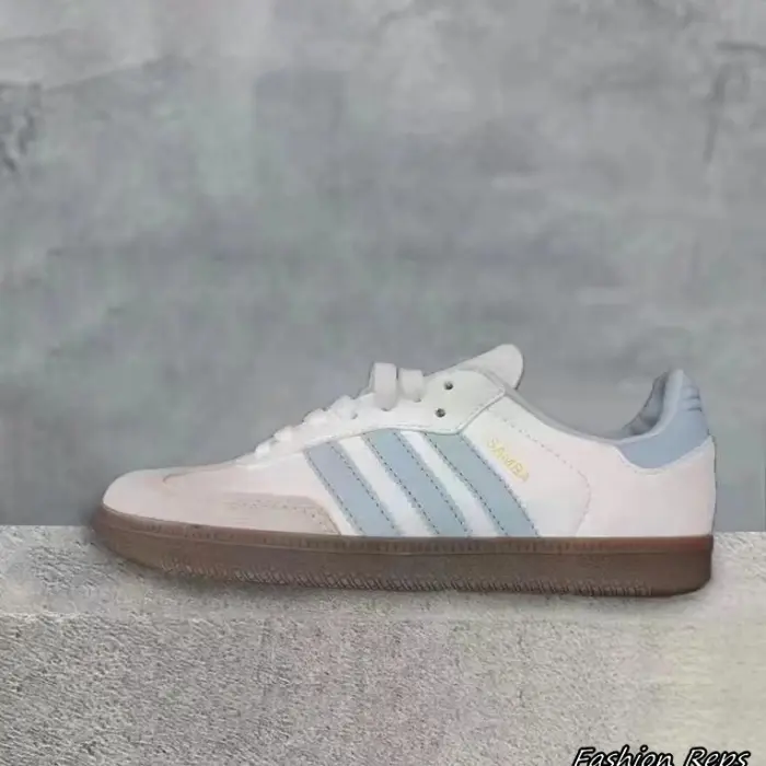 Adidas Samba OG Trainers With Light Blue Three Stripes