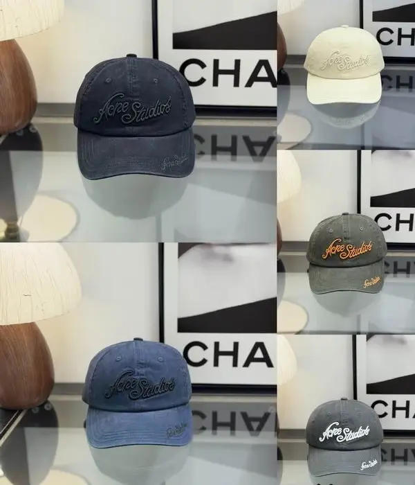 Acne Studios Cursive Logo Embroidered Cotton Baseball Cap In Different Colors