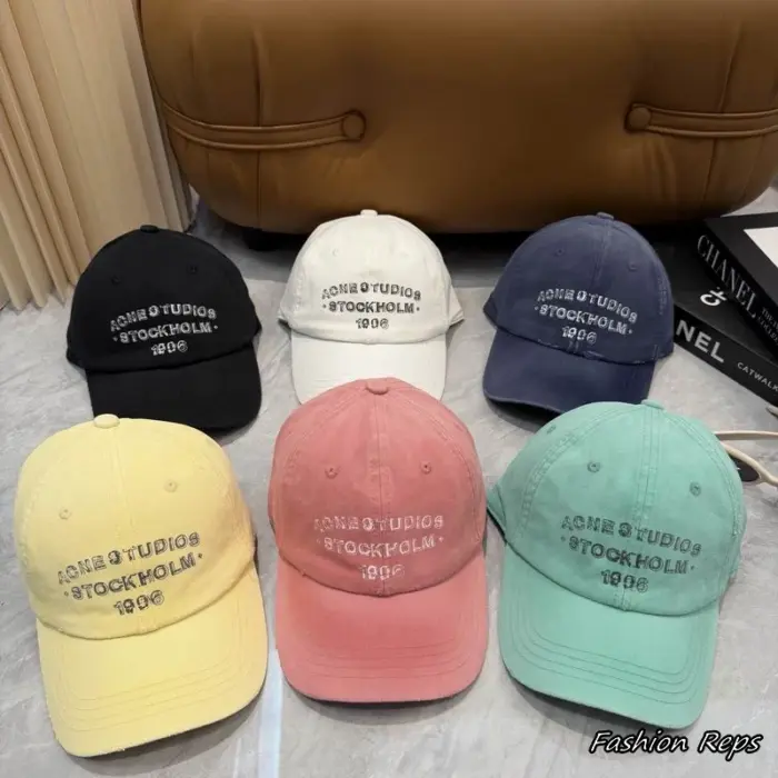 Acne Studios Stockholm 1996 Logo Embroidered Washed Baseball Cap In Different Colors