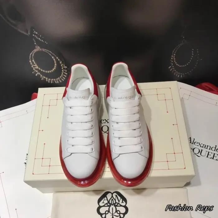 Alexander McQueen Oversized Sneakers With Semi Transparent Clear In 2 Colors