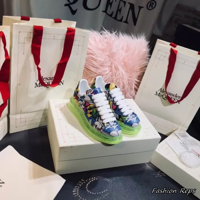 Alexander McQueen Oversized Sneakers With Comic Book Graphic Print In 2 Colors