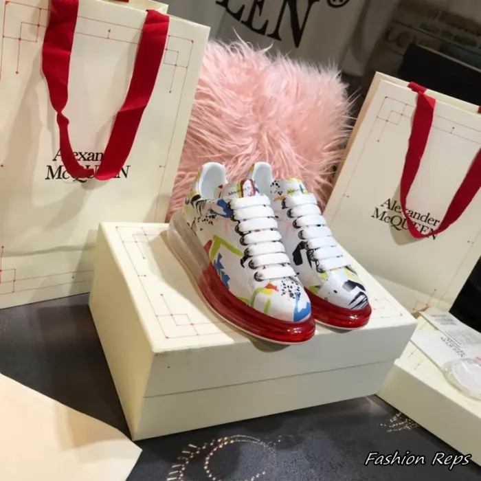 Alexander McQueen Oversized Paint Splatter Graphics Sneakers In Different Colors