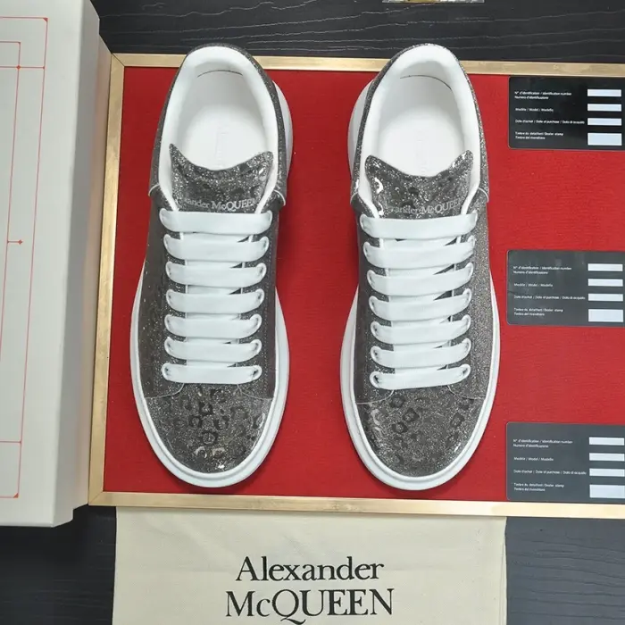 Alexander McQueen Oversized Silver Glitter Sneakers