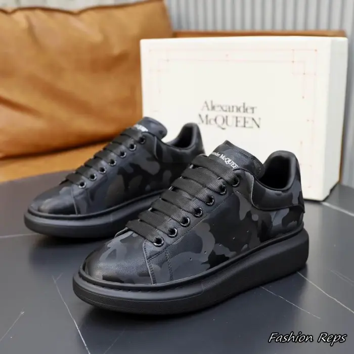 Alexander McQueen Oversized Sneakers With Black Camouflage Patterned Upper