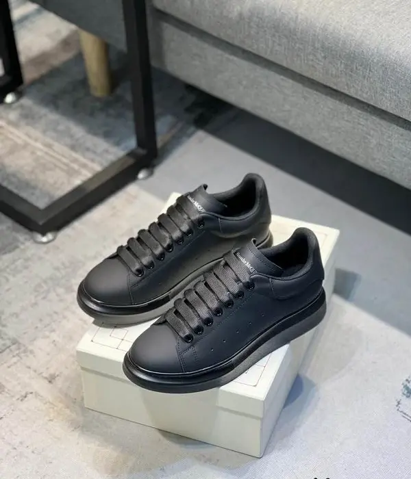 Alexander McQueen Oversized All Black Sneakers With Thick Laces