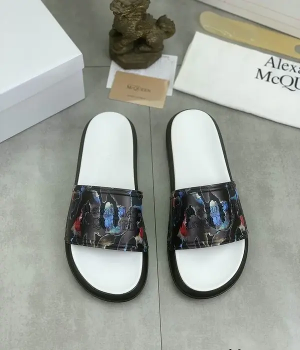 Alexander McQueen Women's Graphic Logo Print Pool Sliders