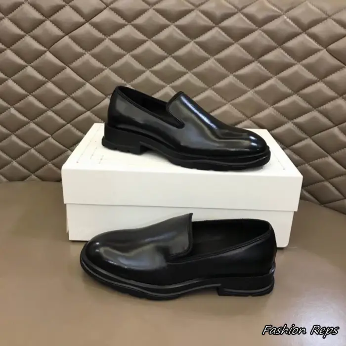 Alexander McQueen Penny Loafers With Polished Finish & Rounded Toe