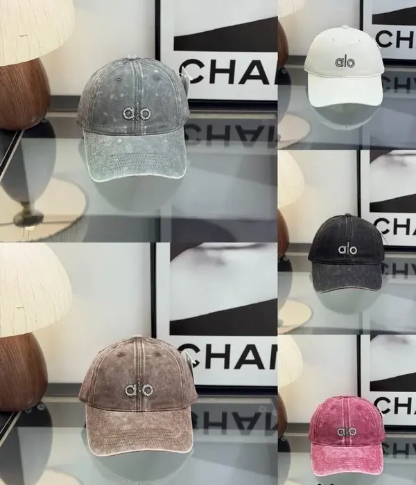 Alo Yoga Rhinestone Logo Washed Baseball Cap In Different Colors