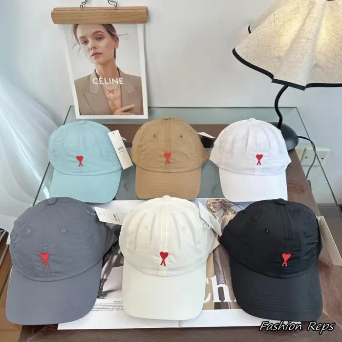 AMI Paris Men Curved Peak Nylon Cap In Different Colors