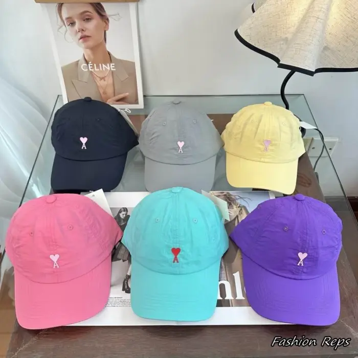 AMI Paris Ami de Cœur Technical Nylon Baseball Cap In Different Colors