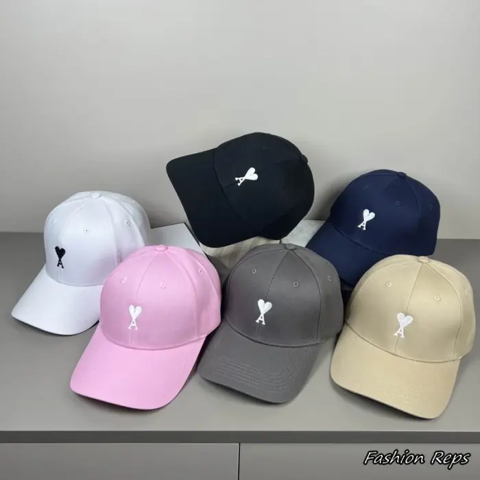 AMI Paris Monochrome White Ami de Cœur Cap In Different Colors