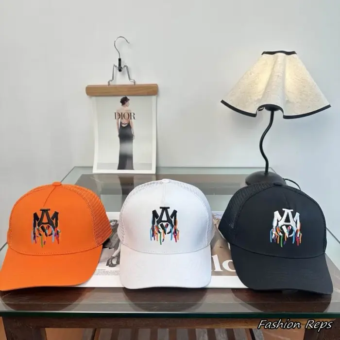 AMIRI Paint Drip MA Logo Trucker Cap In Different Colors
