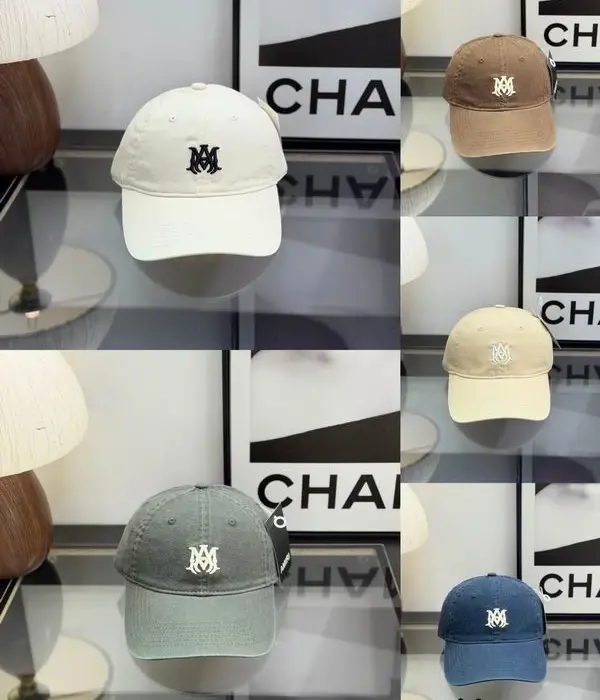 AMIRI Minimalist Small MA Monogram Curved Brim Cap In Different Colors