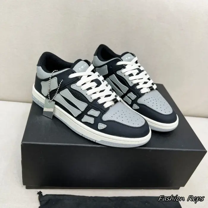 Amiri Women’s Grey & Black Skel Leather Sneakers