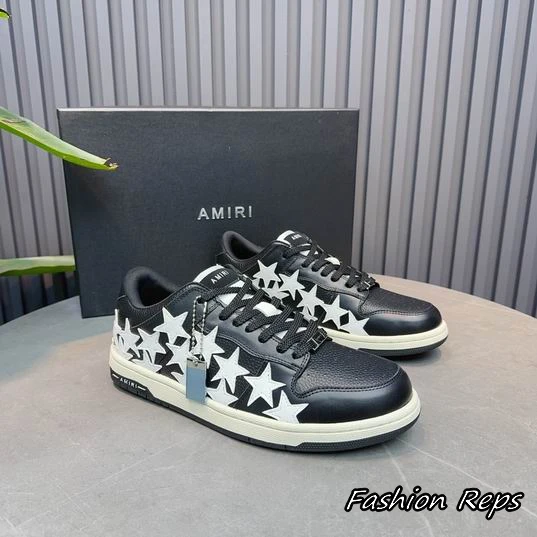 Amiri Black & White Stars Low Top Sneakers
