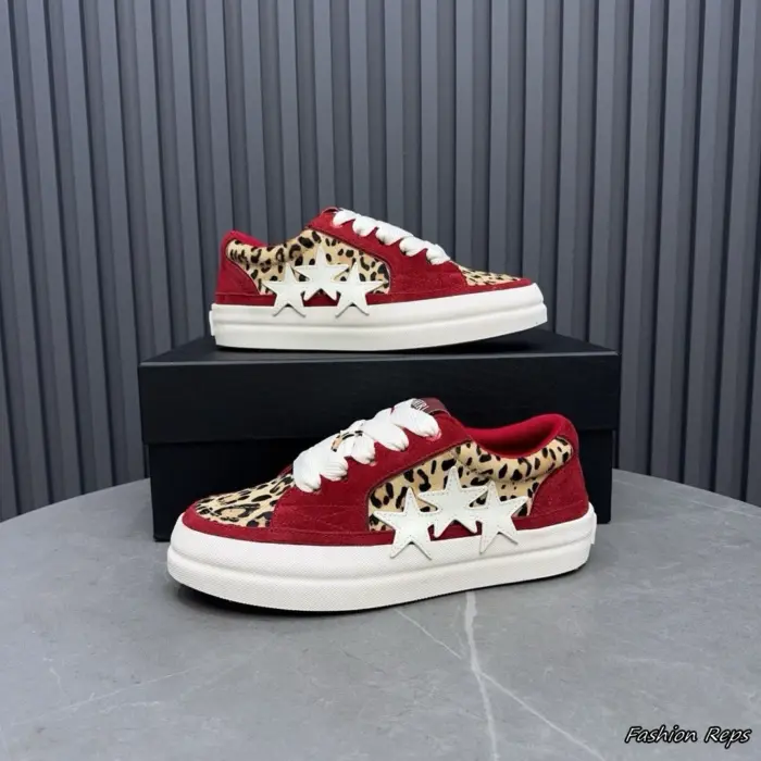 AMIRI Sunset Skate Leopard Print Low Top Sneakers
