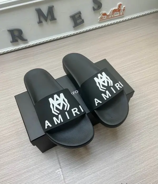AMIRI Logo Pool Slides In 2 Colors