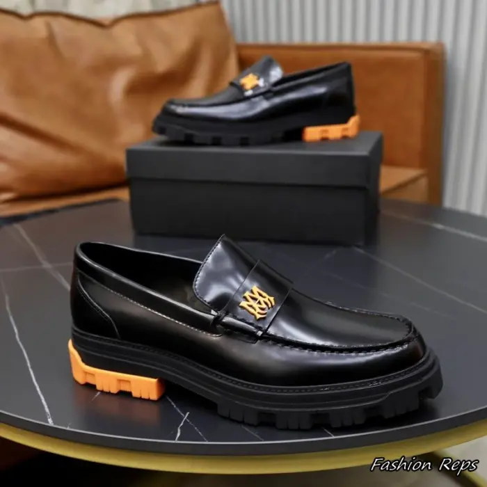AMIRI Black Military Slip On Loafers