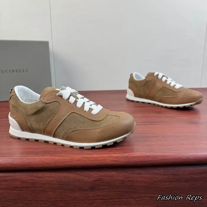 Brunello Cucinelli Women's Suede & Grained Runner Sneakers In 2 Colors