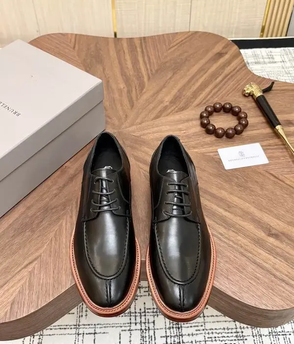Brunello Cucinelli U Tip Apron Toe Dress Shoes