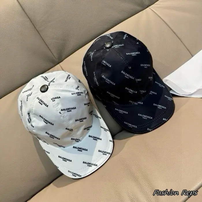 Balenciaga All Over Logo Print Baseball Cap In 2 Colors