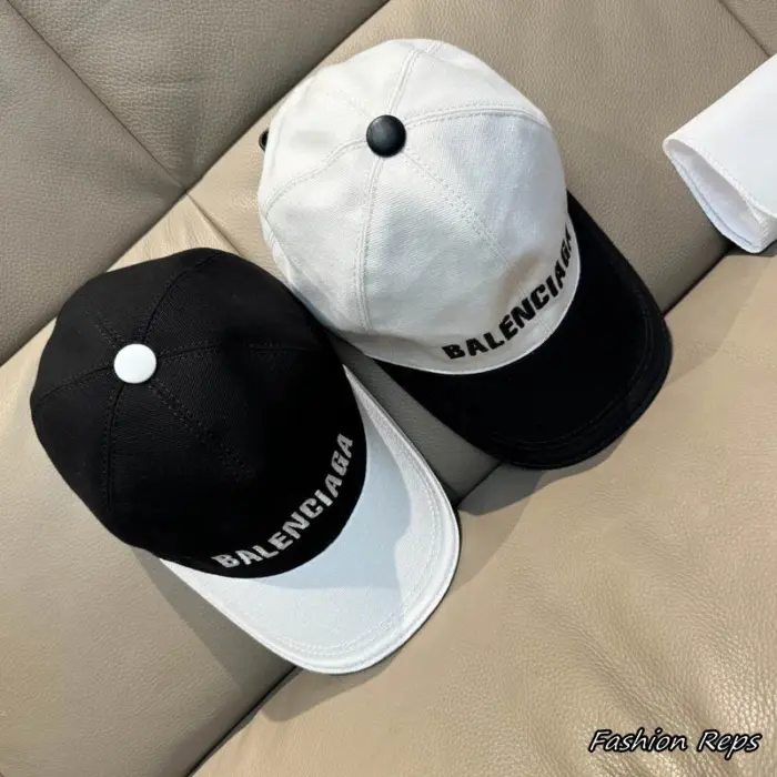 Balenciaga Two Tone Logo Embroidered Baseball Cap In 2 Colors