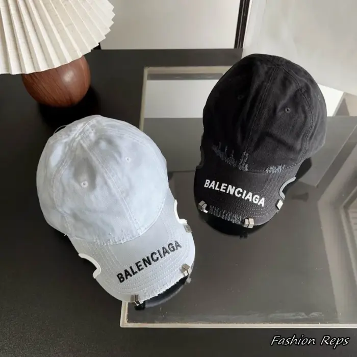 Balenciaga Pierced Distressed Baseball Cap In 2 Colors