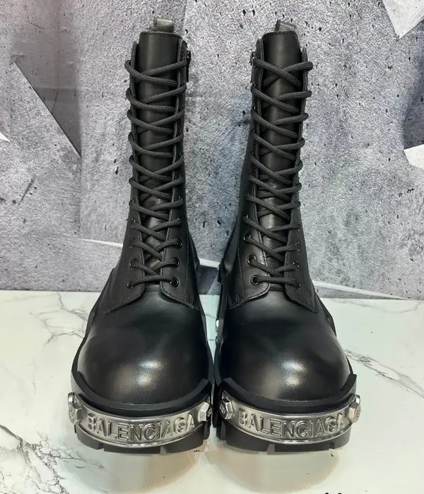 Balenciaga Bulldozer Lace Up Combat Boots