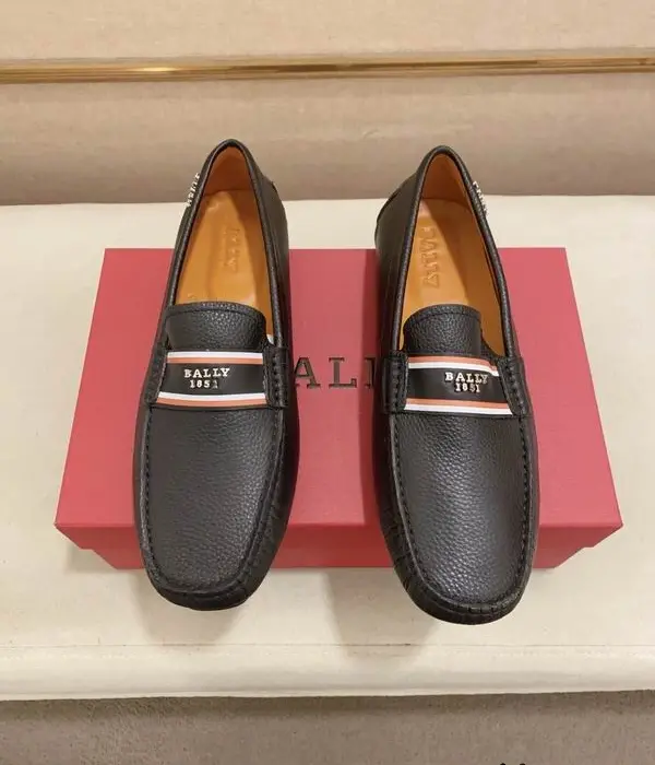 Bally Grained Loafers With Metallic Logo Lettering