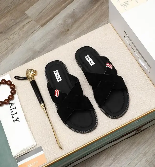 Bally Glorany Glide Sliders With Criss Cross Strap Design & Logo Tag In Different Colors