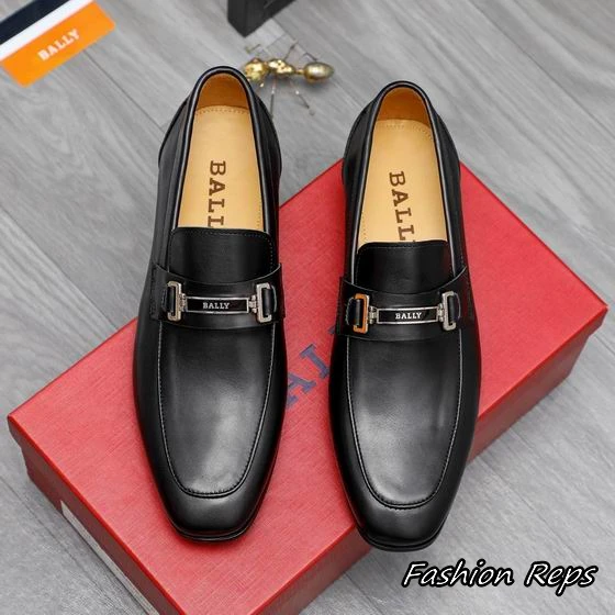Bally Slip On Loafers With Metal Bit Strap Detail & Classic Square Toes