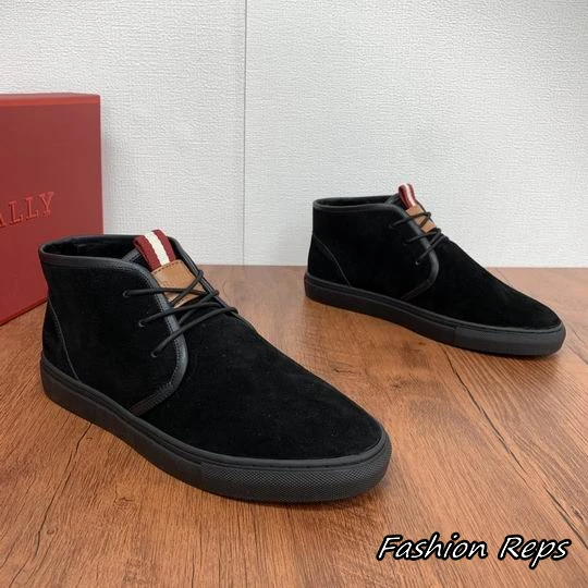 Bally Suede Chukka Boots With Striped Pull Tab Detail