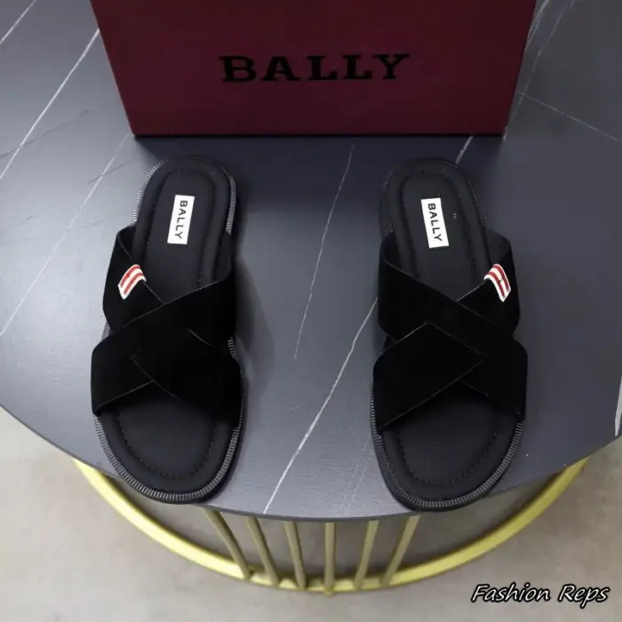 Bally Glorany Glide Sliders With Crossed Strap Design