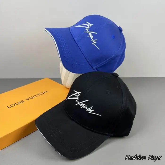 Balmain Script Logo Embroidered Baseball Cap In 2 Colors