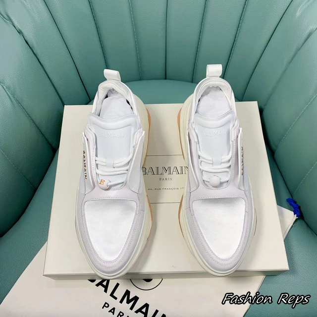 Balmain Low Top Trainers In White Color