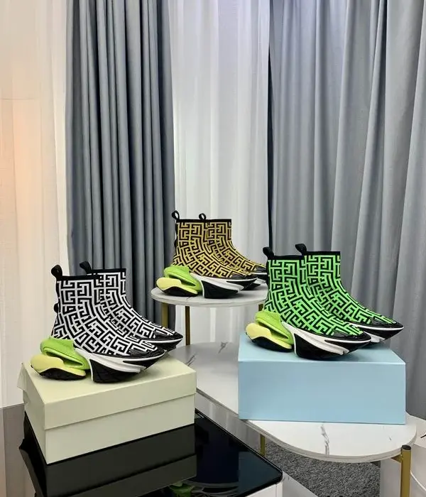 Balmain Canvas Mesh Upper Boots In Different Colors
