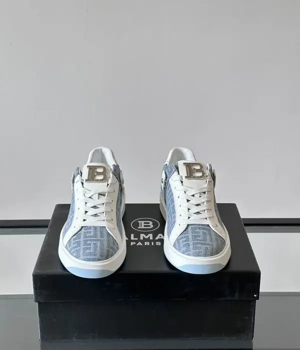 Balmain B Court Logo Low Top Sneakers