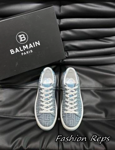 Balmain Trainers With Monogram Jacquard Pattern