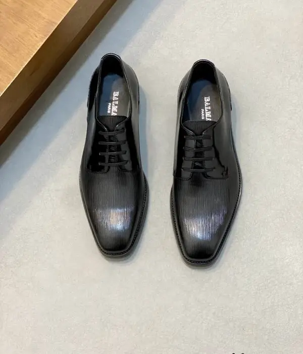 Balmain Black Leather Dress Shoes
