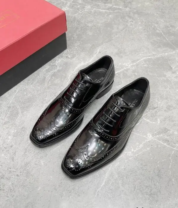 Balmain Glossy Black Dress Shoes In 2 Colors