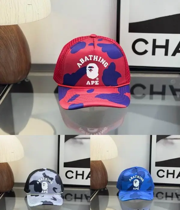 BAPE Arch Logo Ape Head Rope Visor Snapback Trucker Cap In Multiple Colors