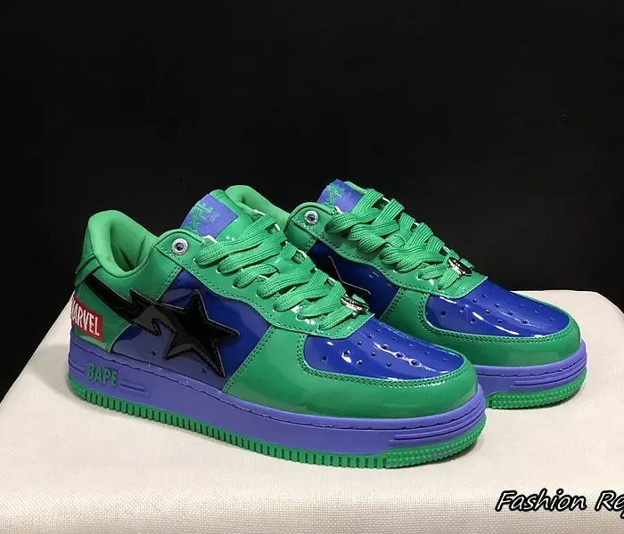 Bape A Bathing Ape Sta Marvel Comics Hulk Patent Sneakers