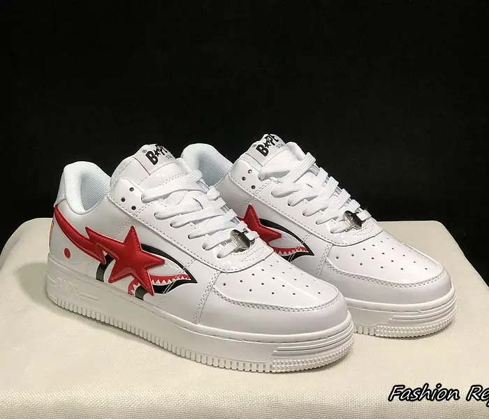 Bape A Bathing Ape Sta Low Sneakers With Iconic Shark Face Graphic