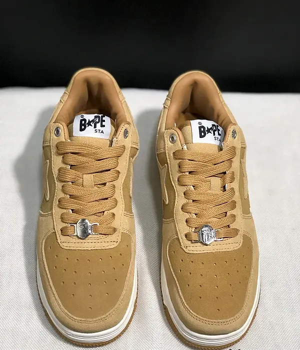 Bape A Bathing Ape Sta Low M1 Sneakers With Matching Laces & Distinctive Metallic Lace Lock