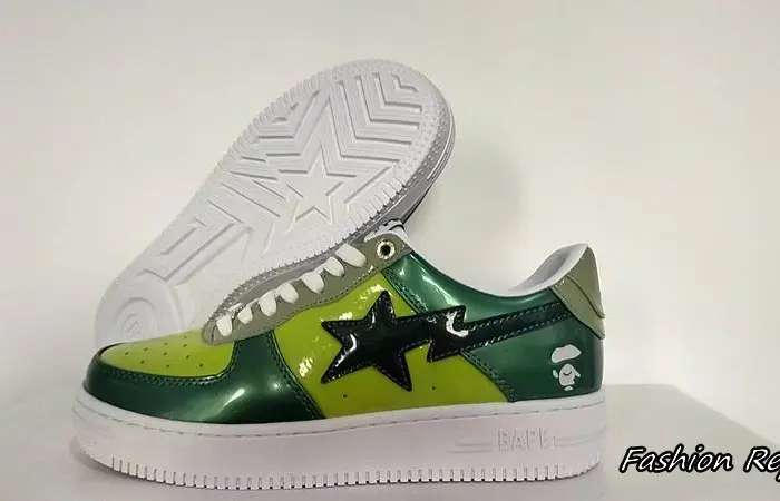 Bape A Bathing Ape STA Low Glossy Patent Sneakers In Different Colors